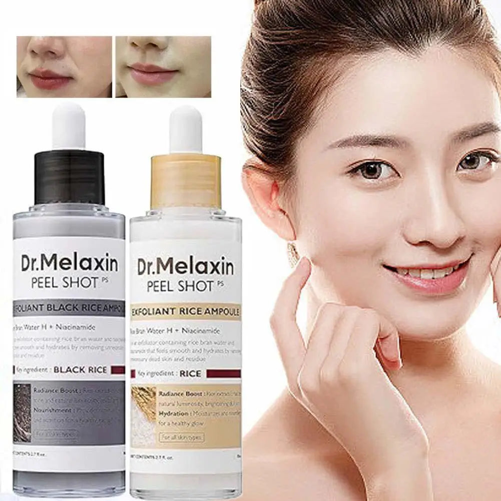 Korean Dr. Melaxin Peel Shot White and Black Rice Exfoliating Essence Moisturizing Gentle Exfoliation Soften Serum Skin Care