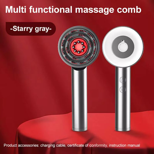Electric Hair Oil Applicator and Vibrating Scalp Massager with Three Light Settings