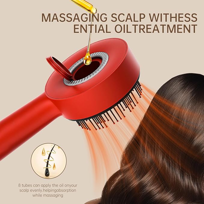 Electric Hair Oil Applicator and Vibrating Scalp Massager with Three Light Settings