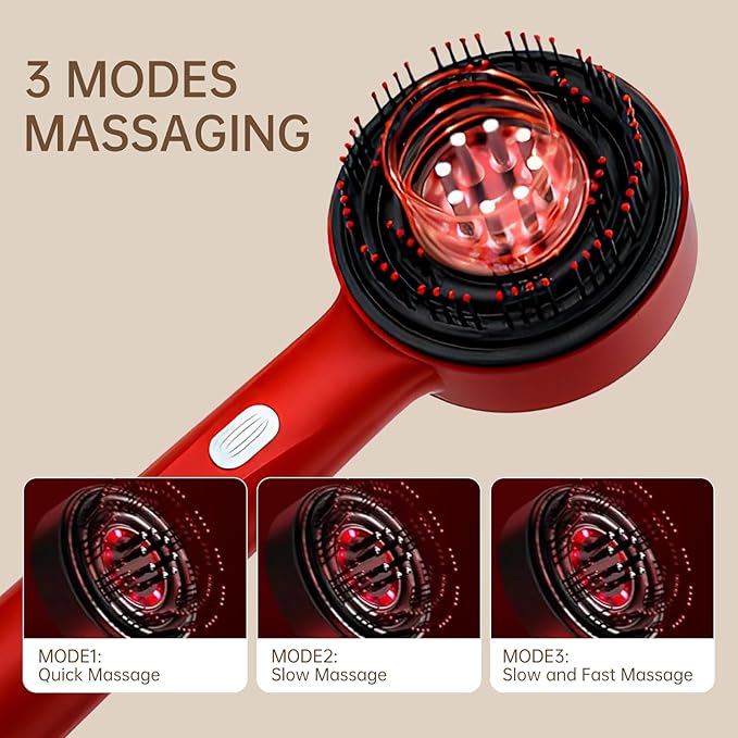 Electric Hair Oil Applicator and Vibrating Scalp Massager with Three Light Settings