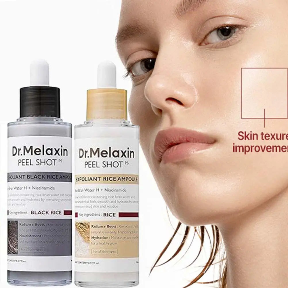 Korean Dr. Melaxin Peel Shot White and Black Rice Exfoliating Essence Moisturizing Gentle Exfoliation Soften Serum Skin Care