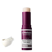 Dr Melaxin calcium multi balm stick with dark purple casing and white balm exposed
