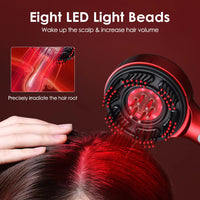MY TREASURE electric scalp massager for hair growth with eight LED light beads stimulating scalp and hair roots