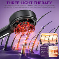 MY TREASURE electric scalp massager for hair growth with three light therapy targeting hair follicles