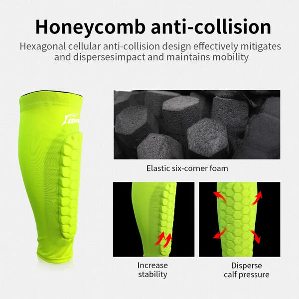 MY TREASURE pro sports shin guards for kids with honeycomb anti-collision design for impact protection and stability
