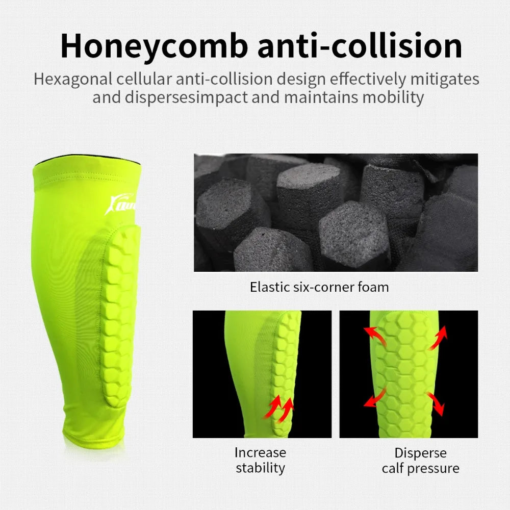MY TREASURE pro sports shin guards for kids with honeycomb anti-collision design for impact protection and stability